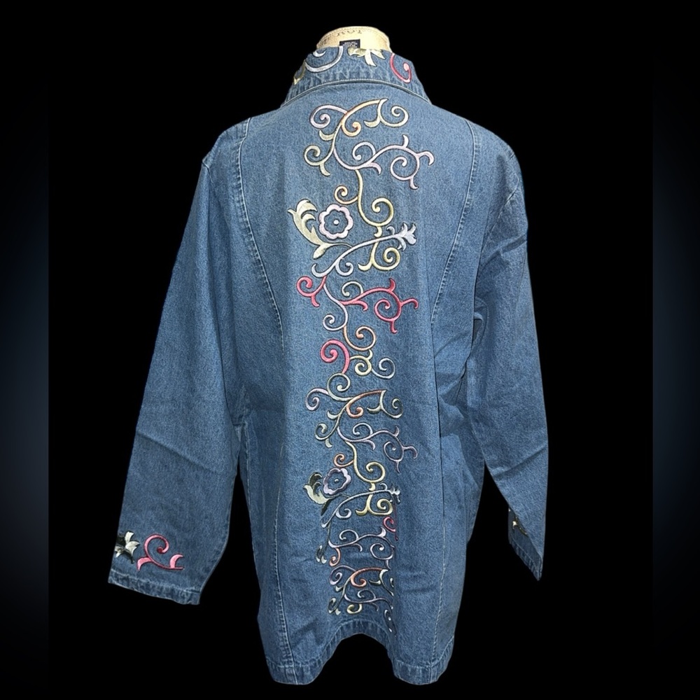 Denim & Co Embroidered Denim Top